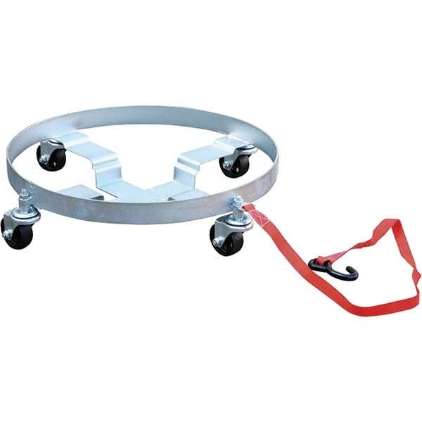Vestil - 1,200 Lb Load Capacity, 55 Gal Drum Dolly - 2-1/4" High, 4 Wheels - Eagle Tool & Supply