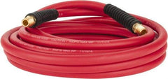 PRO-SOURCE - 1/4" ID x 0.4921" OD 25' Long Multipurpose Air Hose - MNPT x MNPT Ends, 300 Working psi, -40 to 180°F, 1/4" Fitting, Red - Eagle Tool & Supply