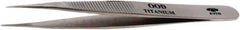 Aven - 4-3/4" OAL OOD-SA Precision Tweezers - Fine Straight Point - Eagle Tool & Supply