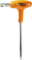 Beta - 6mm Hex, T-Handle Cushion Grip, Hex Key - 8-1/2" OAL, Stainless Steel, Metric System of Measurement - Eagle Tool & Supply