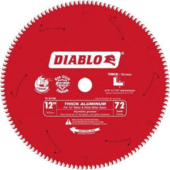 Freud - 12" Blade Diam, 72 Teeth, Carbide-Tipped Cold Saw Blade - 1" Arbor Hole Diam, 0.071" Blade Thickness - Eagle Tool & Supply