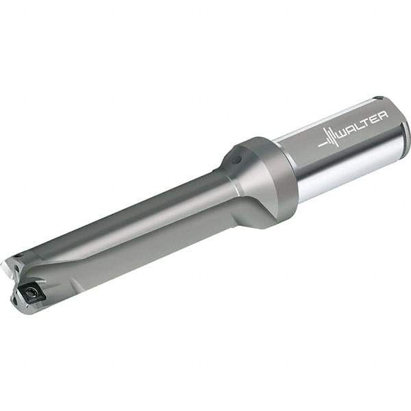 Walter - 88mm Max Drill Depth, 4xD, 22mm Diam, Indexable Insert Drill - 2 Inserts, 25mm Shank Diam, Straight Shank - Eagle Tool & Supply