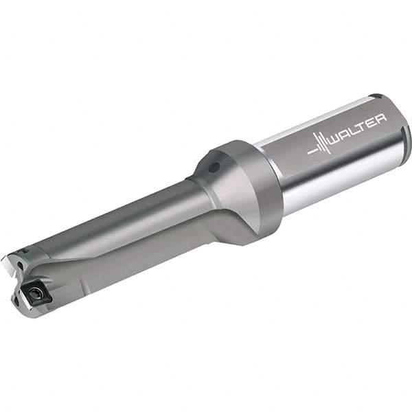 Walter - 96mm Max Drill Depth, 3xD, 32mm Diam, Indexable Insert Drill - 2 Inserts, 32mm Shank Diam, Straight Shank - Eagle Tool & Supply