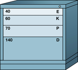 Table-Standard Cabinet - 4 Drawers - 30 x 28-1/4 x 30-1/8" - Single Drawer Access - Eagle Tool & Supply