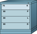 Table-Standard Cabinet - 4 Drawers - 30 x 28-1/4 x 30-1/8" - Multiple Drawer Access - Eagle Tool & Supply