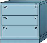 Table-Standard Cabinet - 3 Drawers - 30 x 28-1/4 x 30-1/8" - Single Drawer Access - Eagle Tool & Supply