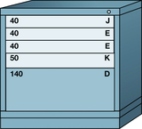 Table-Standard Cabinet - 5 Drawers - 30 x 28-1/4 x 30-1/8" - Multiple Drawer Access - Eagle Tool & Supply