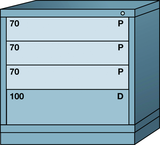 Table-Standard Cabinet - 4 Drawers - 30 x 28-1/4 x 30-1/8" - Multiple Drawer Access - Eagle Tool & Supply