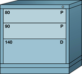 Table-Standard Cabinet - 3 Drawers - 30 x 28-1/4 x 30-1/8" - Multiple Drawer Access - Eagle Tool & Supply