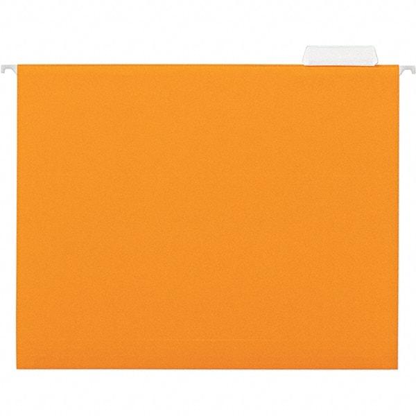 UNIVERSAL - 9-1/2x11-3/4", Letter Size, Orange, Hanging File Folder - 11 Point Stock, 1/5 Tab Cut Location - Eagle Tool & Supply