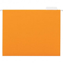 UNIVERSAL - 9-1/2x11-3/4", Letter Size, Orange, Hanging File Folder - 11 Point Stock, 1/5 Tab Cut Location - Eagle Tool & Supply