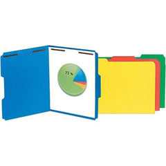 UNIVERSAL - 8-1/2 x 11", Letter Size, Blue, File Folders with Top Tab - 11 Point Stock, Assorted Tab Cut Location - Eagle Tool & Supply