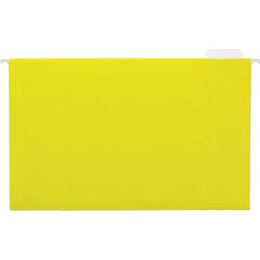 UNIVERSAL - 9-1/2x11-3/4", Legal, Yellow, Hanging File Folder - 11 Point Stock, 1/5 Tab Cut Location - Eagle Tool & Supply