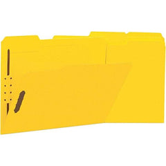 UNIVERSAL - 12-1/4 x 9-1/2", Letter Size, Yellow, File Folders with Top Tab - 11 Point Stock, Assorted Tab Cut Location - Eagle Tool & Supply