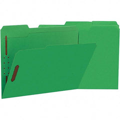 UNIVERSAL - 8-1/2 x 11", Letter Size, Green, File Folders with Top Tab - 11 Point Stock, Assorted Tab Cut Location - Eagle Tool & Supply