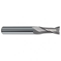 3/8 Dia. x 3 Overall Length 2-Flute Square End Solid Carbide SE End Mill-Round Shank-Center Cut-Uncoated - Eagle Tool & Supply