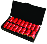 Insulated 3/8" Drive Inch & Metric Socket Set 5/16"-3/4" and 8.0mm - 19mm Sockets in Storage Box. 16 Pc Set - Eagle Tool & Supply
