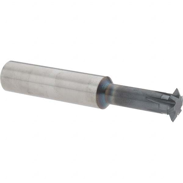 Accupro - 1/2° 1/2" Cut Diam, 0.109" Cut Width, 1/2" Shank, Solid Carbide Double-Angle Cutter - Eagle Tool & Supply