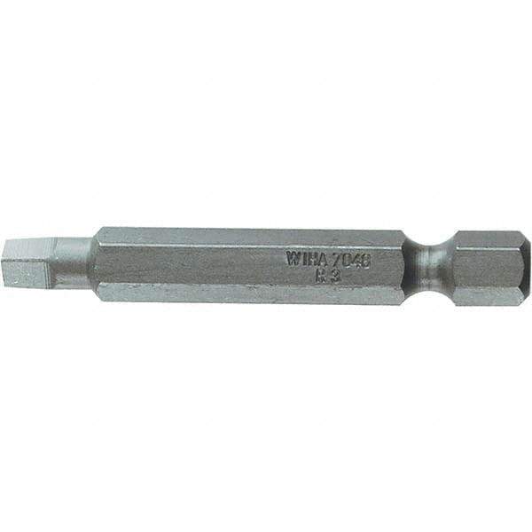 Wiha - #1" Square Size Power Bit - 1/4" Drive, 2" OAL - Eagle Tool & Supply