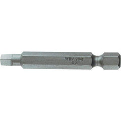 Wiha - #1" Square Size Power Bit - 1/4" Drive, 2" OAL - Eagle Tool & Supply