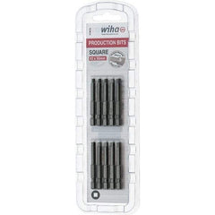 Wiha - #3" Square Size Power Bit - 1/4" Drive, 2" OAL - Eagle Tool & Supply