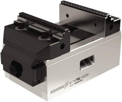 Schunk - 80mm Jaw Width, 130mm Max Jaw Opening, 28mm Throat Depth, Manual Precision Self Centering Vise - Eagle Tool & Supply