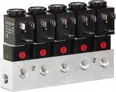 ARO/Ingersoll-Rand - 1/8", CAT Series 3-Way 2-Position Bar Manifold Stacking Solenoid Valve - 24 VDC, 0.062 CV Rate, 3.275" High x 7" Long - Eagle Tool & Supply