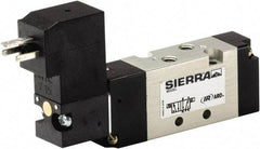 ARO/Ingersoll-Rand - 10-32" Inlet, Solenoid Actuator, Spring Return, 2 Position, Body Ported Solenoid Air Valve - 120 VAC Input, 1/4 CV, 4 Way, 115 psi, 122° Max Temp - Eagle Tool & Supply