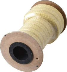 Made in USA - 3/8" x 11' Spool Length, PTFE/Aramid Composite Compression Packing - 2,500 Max psi, -50 to 550° F, Tan - Eagle Tool & Supply