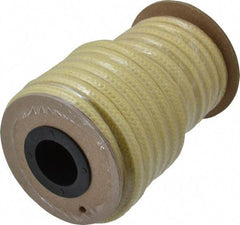 Made in USA - 5/16" x 16.4' Spool Length, TFE/Aramid Compression Packing - 5,000 Max psi, -100 to 500° F, Yellow - Eagle Tool & Supply