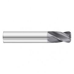 3/8 Dia. x 2-1/2 Overall Length 4-Flute .120 C/R Solid Carbide SE End Mill-Round Shank-Center Cut-TiAlN - Eagle Tool & Supply