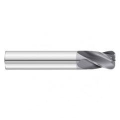 3/8 Dia. x 2-1/2 Overall Length 4-Flute .120 C/R Solid Carbide SE End Mill-Round Shank-Center Cut-TiAlN - Eagle Tool & Supply