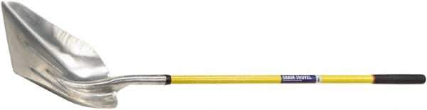 Ability One - 19" High x 15-1/4" Wide Round Steel Shovel - 51" Long Fiberglass Straight Handle - Eagle Tool & Supply