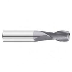 3/8 Dia. x 2-1/2 Overall Length 2-Flute .060 C/R Solid Carbide SE End Mill-Round Shank-Center Cut-TiAlN - Eagle Tool & Supply