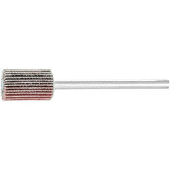 PFERD - 3/8" Diam x 5/8" Face Width, Aluminum Oxide Coated Mounted Flap Wheel - 1/8" Shank Mount, 240 Grit, 75,000 Max RPM - Eagle Tool & Supply