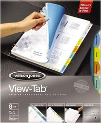 Wilson Jones - 11 x 8 1/2" 12 Tabs, 3-Hole Punched, Tab Divider - Multicolor Tabs, Multi-Color Folder - Eagle Tool & Supply
