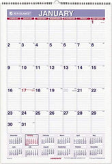 AT-A-GLANCE - 6 Sheet, 15-1/2 x 22-3/4", Ruled Blocks Wall Calendar - White - Eagle Tool & Supply