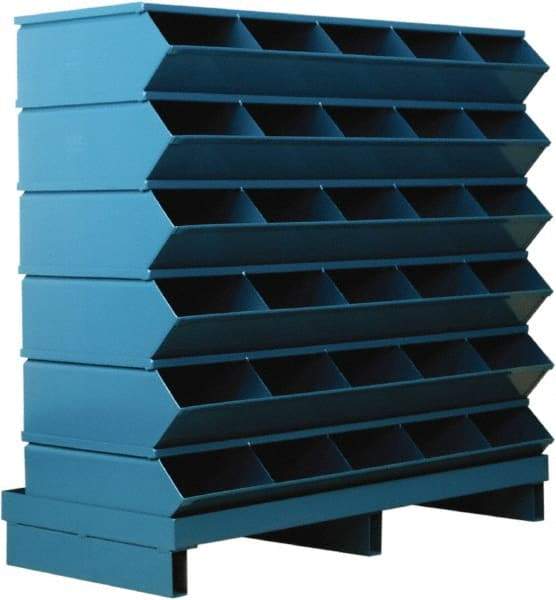 Stackbin - 6 Bin, Shelving Unit with Openings & Base - 37" Wide x 35-1/2" High - Eagle Tool & Supply