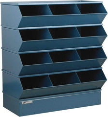 Stackbin - 4 Bin, Shelving Unit with Openings & Base - 37" Wide x 44" High - Eagle Tool & Supply