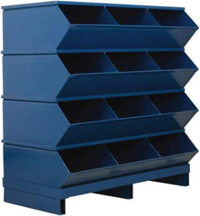 Stackbin - 4 Bin, Shelving Unit with Openings & Base - 37" Wide x 38" High - Eagle Tool & Supply