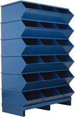 Stackbin - 6 Bin, Shelving Unit with Openings & Base - 37" Wide x 55-3/4" High - Eagle Tool & Supply