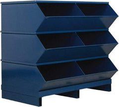 Stackbin - 3 Bin, Shelving Unit with Openings & Base - 37" Wide x 35-1/8" High - Eagle Tool & Supply