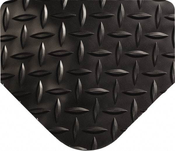 Wearwell - 8' Long x 3' Wide, Dry Environment, Anti-Fatigue Matting - Black, Vinyl with Urethane Sponge Base, Beveled on All 4 Sides - Eagle Tool & Supply