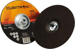 3M - 36 Grit, 7" Wheel Diam, 1/8" Wheel Thickness, Type 27 Depressed Center Wheel - Ceramic, 8,500 Max RPM - Eagle Tool & Supply
