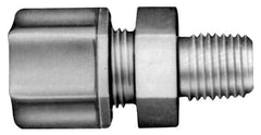 Made in USA - 5/16" Tube OD, Kynar Plastic Compression Tube Male Connector - 1/8 NPT Pipe, 275°F Max, Plastic Grip - Eagle Tool & Supply