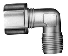 Made in USA - 5/16" Tube OD, Kynar Plastic Compression Tube Male Elbow - 1/8 NPT Pipe, 275°F Max, Plastic Grip - Eagle Tool & Supply
