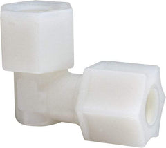 Made in USA - 3/8" Tube OD, Nylon Plastic Compression Tube Female Elbow - 3/8 NPT Pipe, 220°F Max, Plastic Grip - Eagle Tool & Supply
