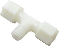 Made in USA - 3/8" Tube OD, Nylon Plastic Compression Tube Male Branch Tee - 1/4 NPT Pipe, 220°F Max, Plastic Grip - Eagle Tool & Supply