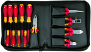 14 Piece - Insulated Pliers; Cutters; Slotted & Phillips Screwdrivers; in Zipper Carry Case - Eagle Tool & Supply