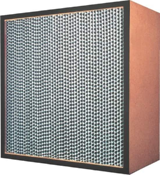 Made in USA - 23-3/8" High x 23-3/8" Wide 11-1/2" Deep, 99.97% Capture Efficiency, HEPA Air Filter - Microfiber Paper Media, Particle Board Frame, 500 FPM Max, 1,900 CFM, 180°F Max, Use with Hospitals & Clean Rooms - Eagle Tool & Supply